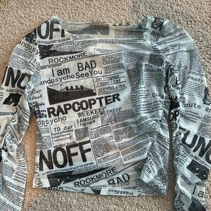 Y2K long sleeve transparent top